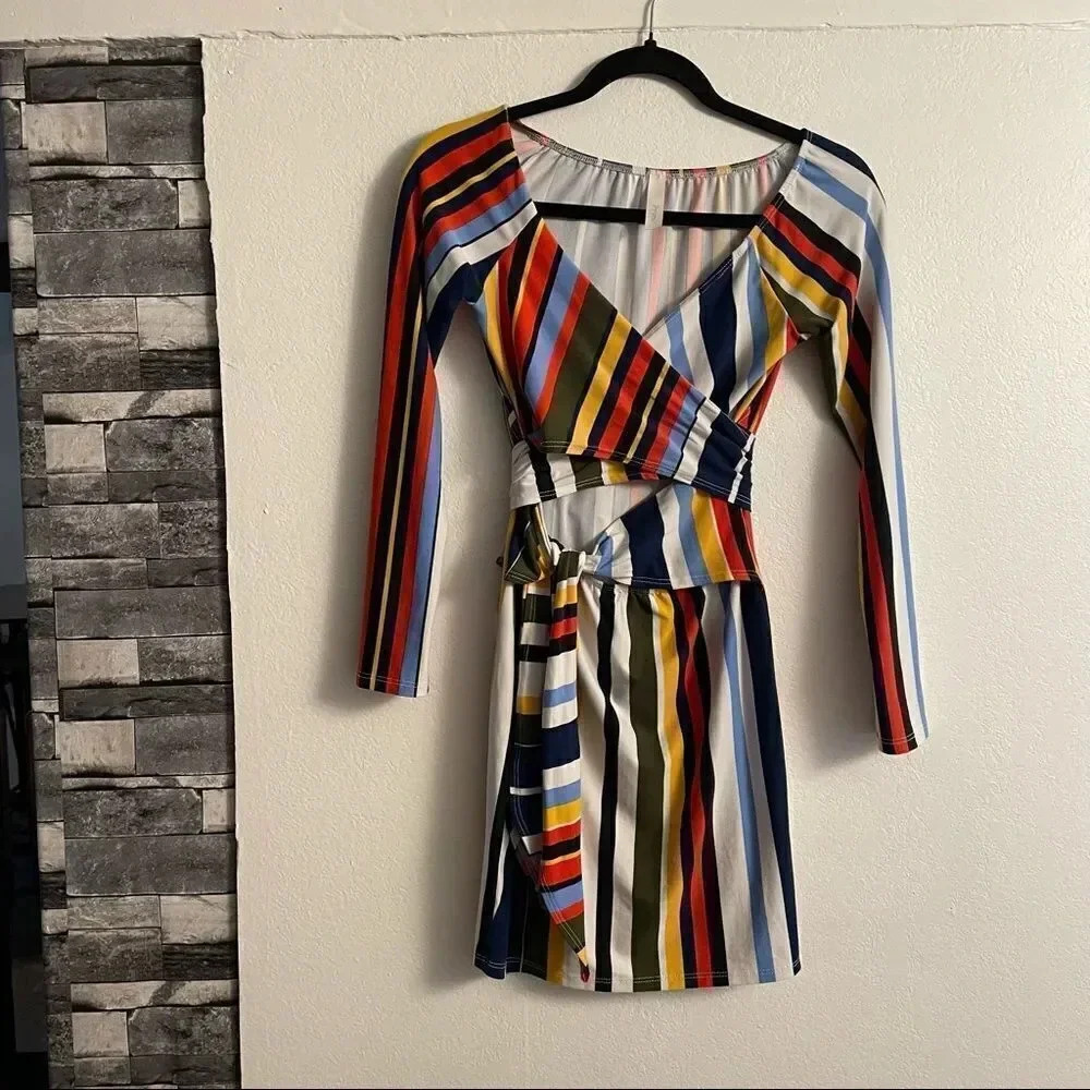 Multi color stripped strappy dress